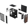 Fractal design north charcoal noir tempered glass dark - façade en bois de noyer – panneau latéral en verre – deux ventilateurs 