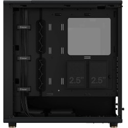 Fractal design north charcoal noir tempered glass dark - façade en bois de noyer – panneau latéral en verre – deux ventilateurs 