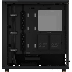Fractal design north charcoal noir tempered glass dark - façade en bois de noyer – panneau latéral en verre – deux ventilateurs 