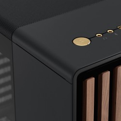 Fractal design north charcoal noir tempered glass dark - façade en bois de noyer – panneau latéral en verre – deux ventilateurs 