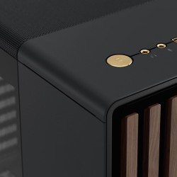 Fractal design north charcoal noir tempered glass dark - façade en bois de noyer – panneau latéral en verre – deux ventilateurs 