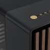 Fractal design north charcoal noir tempered glass dark - façade en bois de noyer – panneau latéral en verre – deux ventilateurs 