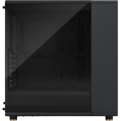 Fractal design north charcoal noir tempered glass dark - façade en bois de noyer – panneau latéral en verre – deux ventilateurs 