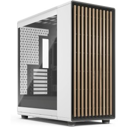 Fractal design north xl rc chalk blanc tg clear - boîtier pc gaming atx ventilé avec panneaux en bois - 3 ventilateurs pwm 140mm