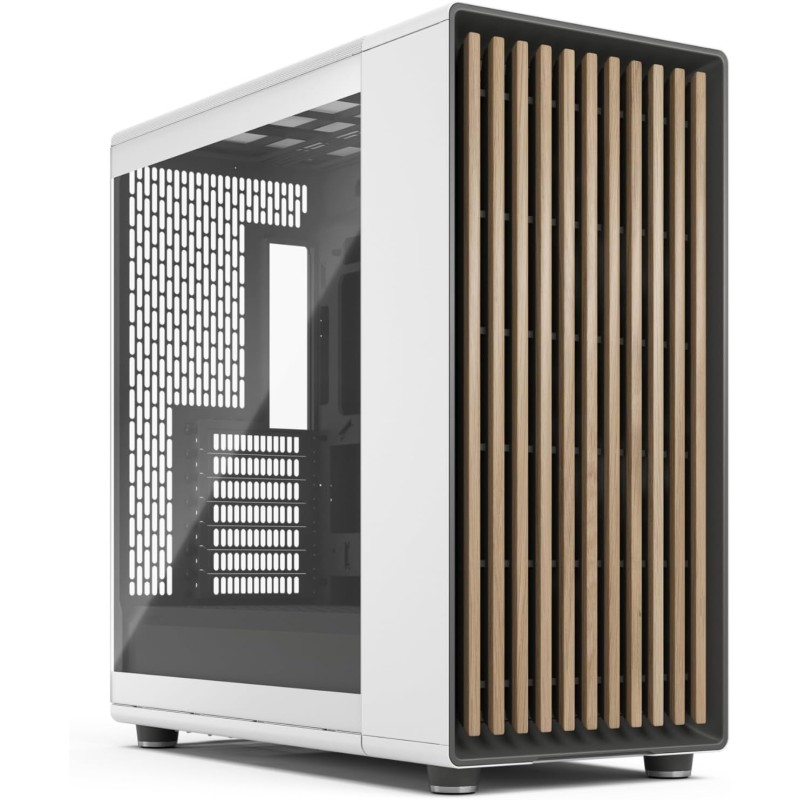 Fractal design north xl rc chalk blanc tg clear - boîtier pc gaming atx ventilé avec panneaux en bois - 3 ventilateurs pwm 140mm