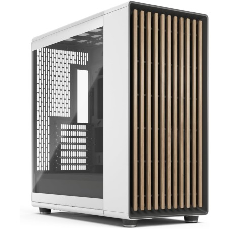 Fractal design north xl rc chalk blanc tg clear - boîtier pc gaming atx ventilé avec panneaux en bois - 3 ventilateurs pwm 140mm