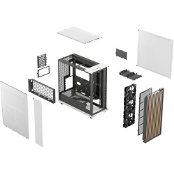 Fractal design north xl chalk blanc mesh- boîtier pc gaming grande tour eatx à flux d'air – trois ventilateurs aspect pwm de 140