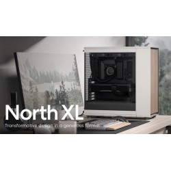 Fractal design north xl chalk blanc tg- boîtier pc gaming grande tour eatx à flux d'air – trois ventilateurs aspect pwm de 140 m
