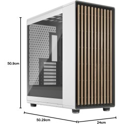 Fractal design north xl chalk blanc tg- boîtier pc gaming grande tour eatx à flux d'air – trois ventilateurs aspect pwm de 140 m