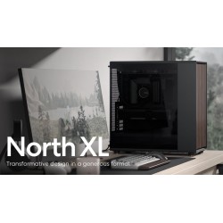 Fractal design north xl charcoal noir tg- boîtier pc gaming grande tour eatx à flux d'air – trois ventilateurs aspect pwm de 140