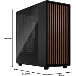Fractal design north xl charcoal noir tg- boîtier pc gaming grande tour eatx à flux d'air – trois ventilateurs aspect pwm de 140