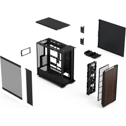 Fractal design north xl rc charcoal noir tg dark - boîtier plein tour airflow avec 3 ventilateurs 140mm pwm- boîtier compatible 