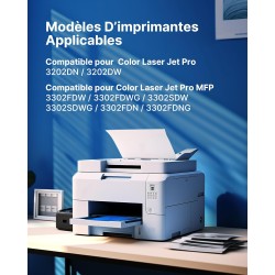 VIPGOOD 219X 219A Toner Compatible pour 219X W2190X 219A pour Color Laserjet Pro MFP 3302FDW 3302FDWG 3302SDWG 3202DN 3202DW (No