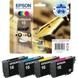 Epson Multipack 16 Stylo Plume, Cartouches d'encre d'origine, 4 couleurs: Noir, Cyan, Magenta, Jaune, WF-2010W WF-2510WF WF-2530