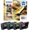 Epson Multipack 16XL Stylo Plume, Cartouches d'encre d'origine XL Haute capacité, 4 couleurs: Noir, Cyan, Magenta, Jaune, WF-201