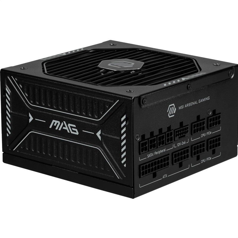Msi mag a1000gls pcie5 alimentation pc, 1000w, atx, 80 plus or, atx 3.1, compatible pcie 5.1, connecteur natif 12v-2x6 bicolore,