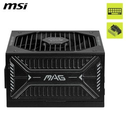 Msi mag a1000gls pcie5 alimentation pc, 1000w, atx, 80 plus or, atx 3.1, compatible pcie 5.1, connecteur natif 12v-2x6 bicolore,
