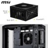 Msi mag a1000gls pcie5 alimentation pc, 1000w, atx, 80 plus or, atx 3.1, compatible pcie 5.1, connecteur natif 12v-2x6 bicolore,