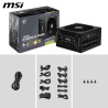 Msi mag a1000gls pcie5 alimentation pc, 1000w, atx, 80 plus or, atx 3.1, compatible pcie 5.1, connecteur natif 12v-2x6 bicolore,