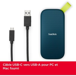 SanDisk Disque Portable SSD 1 to (Disque SSD Externe, Vitesse de Lecture allant Jusqu’à 800 Mo/s, Protection Contre Les Chutes d