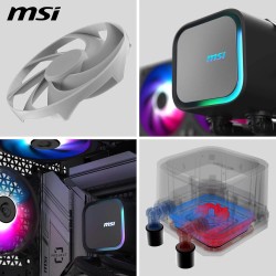MSI MAG CORELIQUID A13 360 Watercooling AIO - Couverture complète du CPU, Design du Circuit d'eau amélioré, ARGB, CycloBlade 7, 