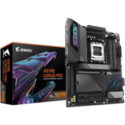 GIGABYTE Carte mère X870E AORUS Pro - Prend en Charge Les processeurs AMD Ryzen 9000, VRM numérique 16+2+2 Phases, jusqu'à 8000M