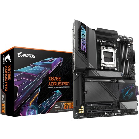 GIGABYTE Carte mère X870E AORUS Pro - Prend en Charge Les processeurs AMD Ryzen 9000, VRM numérique 16+2+2 Phases, jusqu'à 8000M