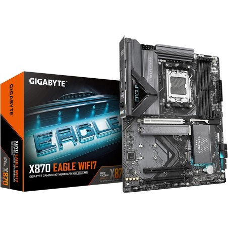 GIGABYTE Carte Mère X870 Eagle WIFI7 - Prend en Charge Les processeurs AMD Ryzen 9000, VRM à 14+2+2 Phases, jusqu'à 8000MHz DDR5