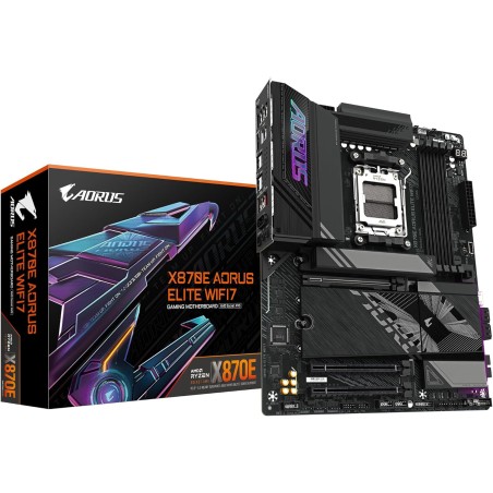 GIGABYTE Carte mère X870E A Elite WIFI7 - Prend en Charge Les processeurs AMD Ryzen 9000, VRM numérique 16+2+2 Phases, jusqu'à 8