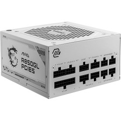 Msi mag a850gl pcie5 blanc alimentation, 850w, 80 plus gold, entièrement modulaire, atx 3.0, support gpu pcie 5.0, ventilateur f