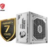 Msi mag a850gl pcie5 blanc alimentation, 850w, 80 plus gold, entièrement modulaire, atx 3.0, support gpu pcie 5.0, ventilateur f