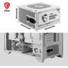 Msi mag a850gl pcie5 blanc alimentation, 850w, 80 plus gold, entièrement modulaire, atx 3.0, support gpu pcie 5.0, ventilateur f