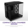 Nzxt H6 Flow RGB CC-H61FB-R1 Boîtier Moyen-Tour Compact Double Chambre Airflow Comprend 3 Ventilateurs 120 mm RGB Panneaux panor