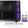 Nzxt H6 Flow RGB CC-H61FB-R1 Boîtier Moyen-Tour Compact Double Chambre Airflow Comprend 3 Ventilateurs 120 mm RGB Panneaux panor