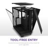 Nzxt H6 Flow RGB CC-H61FB-R1 Boîtier Moyen-Tour Compact Double Chambre Airflow Comprend 3 Ventilateurs 120 mm RGB Panneaux panor