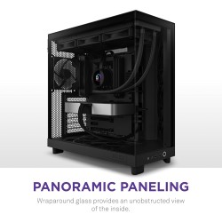 NZXT H6 Flow | CC-H61FB-01 | Boîtier Moyen-Tour Compact Double Chambre Airflow | Panneaux panoramiques en Verre | Panneaux Airfl
