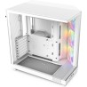 Nzxt H6 Flow RGB CC-H61FW-R1 Boîtier Moyen-Tour Compact Double Chambre Airflow Comprend 3 Ventilateurs 120 mm RGB Panneaux panor