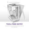 Nzxt H6 Flow RGB CC-H61FW-R1 Boîtier Moyen-Tour Compact Double Chambre Airflow Comprend 3 Ventilateurs 120 mm RGB Panneaux panor