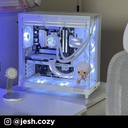 Nzxt H6 Flow RGB CC-H61FW-R1 Boîtier Moyen-Tour Compact Double Chambre Airflow Comprend 3 Ventilateurs 120 mm RGB Panneaux panor