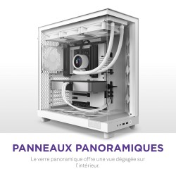 NZXT H6 Flow | CC-H61FW-01 | Boîtier Moyen-Tour Compact Double Chambre Airflow | Panneaux panoramiques en Verre | Panneaux Airfl