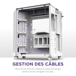 NZXT H6 Flow | CC-H61FW-01 | Boîtier Moyen-Tour Compact Double Chambre Airflow | Panneaux panoramiques en Verre | Panneaux Airfl