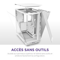 NZXT H6 Flow | CC-H61FW-01 | Boîtier Moyen-Tour Compact Double Chambre Airflow | Panneaux panoramiques en Verre | Panneaux Airfl
