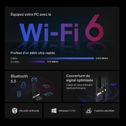Tp-link wifi 6 carte wifi pcie ax3000, archer tx55e, adaptateur bi-bande carte wifi bleutooth 5.2 avec 2 antennes multidirection