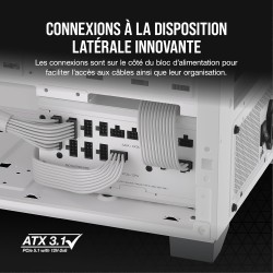 Corsair rm1000x shift alimentation atx entièrement modulaire - interface latérale modulaire - compliant atx 3.1 & pcie 5.1 - con