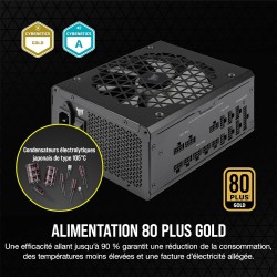 Corsair rm1000x shift alimentation atx entièrement modulaire - interface latérale modulaire - compliant atx 3.1 & pcie 5.1 - con
