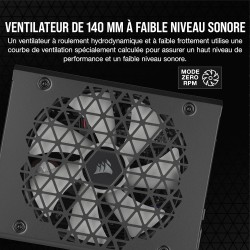 Corsair rm1000x shift alimentation atx entièrement modulaire - interface latérale modulaire - compliant atx 3.1 & pcie 5.1 - con