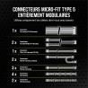 Corsair rm1000x shift alimentation atx entièrement modulaire - interface latérale modulaire - compliant atx 3.1 & pcie 5.1 - con