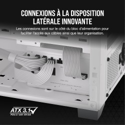 Corsair rm750x shift alimentation atx entièrement modulaire - interface latérale modulaire - compliant atx 3.1 & pcie 5.1 - cond