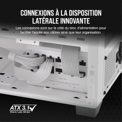 Corsair rm850x shift alimentation atx entièrement modulaire - interface latérale modulaire - compliant atx 3.1 & pcie 5.1 - cond