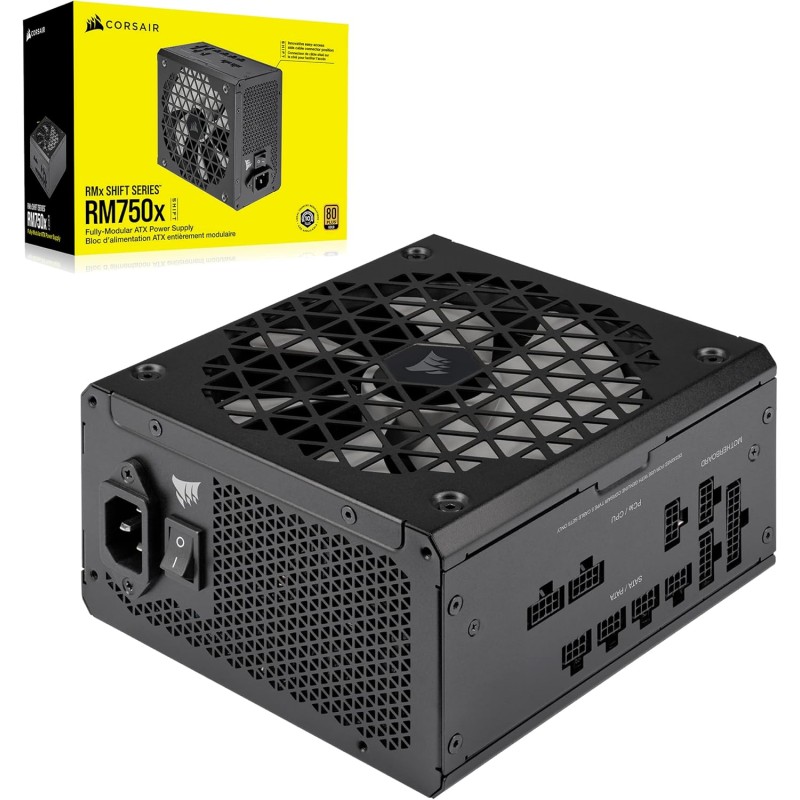 Corsair rm750x shift alimentation atx entièrement modulaire - interface latérale modulaire - compliant atx 3.1 & pcie 5.1 - cond